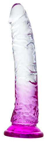 Dildo Realistico da 22 cm con Forte Ventosa Dildo Uomini Donne Giocattoli Sessuali Pene in Silicone Replica DildoAnale PlugAnale per Coppie Giocattoli Sessuali per Adulti (Viola Trasparente)