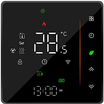 Qiumi 5A Termostato WiFi riscaldamento acqua pavimento APP Smart Life | Termostato 5A 95-240VAC, controllo APP remoto, compatibile Alexa e Google Home per riscaldamento domestico