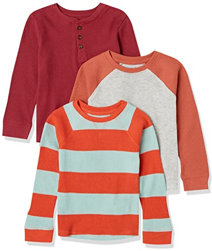 Amazon Essentials Camiseta térmica de Punto de Manga Larga Niño, Pack de 3