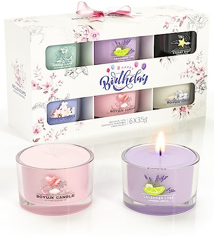 Duftkerzen Geschenke für Frauen | Duftkerzen Geschenkset for Anxiety | 6 Duftkerzen im Glas | Entspannungsgeschenke für Frauen (Geburtstagsgeschenke)