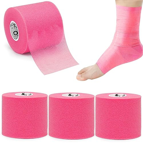 OK TAPE Nastro per Sportivo in Schiuma (4 rotoli) – Underwrap atletico in schiuma per sport, protezione per caviglie, polsi, mani e ginocchia, 7cm x 27m,Rosa