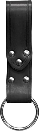 Andracor Handgefertigte Gürtelschlaufe mit Ring - Axt-Halter - schwarz - für LARP; Mittelalter, Fantasy & Cosplay