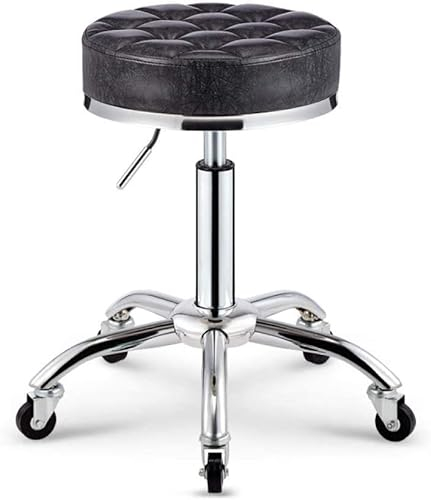 Rollhocker Rollhocker Lash Rollhocker, Werkbank, Verstellbarer Hocker mit braunem PU-Kunstledersitz, höhenverstellbar 45–55 cm, Tragkraft 160 kg, Roller S (Stil Nr. 4) The New