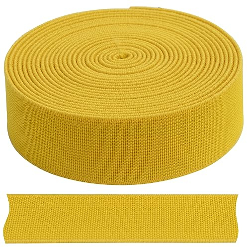 AERZETIX - C67769 - Bande/sangle élastique plate tissée 3 m - largeur 20 mm - couleur jaune