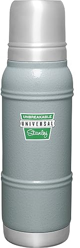 Stanley Milestone Silver - Bottiglia classica isolata sottovuoto da 1 litro, con isolamento termico eccezionale, senza BPA, Thermos Stanley con coperchio a doppia parete e tappo in sughero