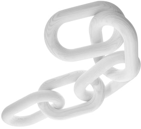 TOPPERFUN Wooden Chain Knot Home Decor White Wood Knot Craft Rustic Chain Decoration for Living Room Coffee Table Shelf Ornament Farmhouse Style