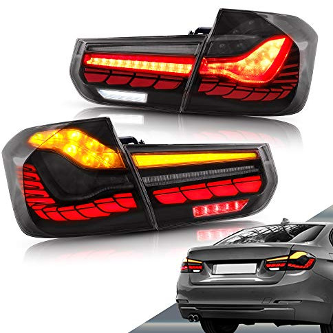 VLAND OLED Rear Lights compatible with 3 Series F30 F80 M3 sedan 2012-2018 [Not fit F31/F34], w/Startup Dynamic Display & Sequential Indicators - Smoked