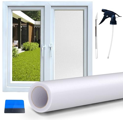 Perfect Cover Spiegelfolie Fenster Sichtschutz Mit Rakel, Sonnenschutzfolie, Fensterfolie Blickdicht Von Aussen, Energiesparend, Folie Fenster Sichtschutz Anti UV für Zuhause Büro küche (30x300)
