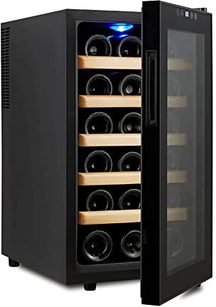 Suuim Refrigerador Enfriador de Vino con compresor de 55 litros | Bodega Independiente Grande para Vino Tinto, Blanco, champán o espumoso | Control Digital de Temperatura Vie.