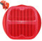 Iceten Microwave Bacon Crisper with Lid - Reusable Food Grade Splatter Proof Bacon Maker, Washable Bacon Baking Utensils - (H) 6.8*(W) 24.5*(L) 27.5cm- Red