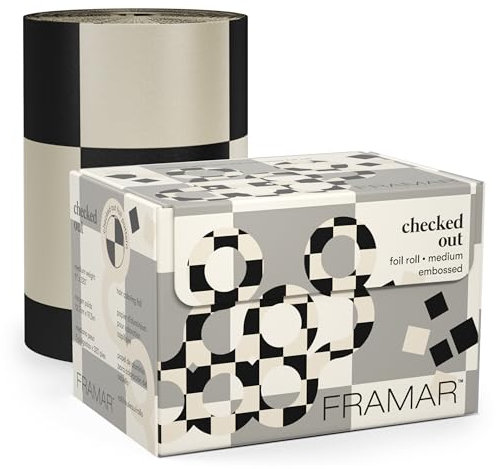 FRAMAR Checked Out Hair Foil – Hair Foils For Highlighting, Foil For Hair Highlighting, Hair Foil Roll, Color Foil Rolls, Salon Foils For Hair Highlighting Kit, Hair Color Foils For Hair Stylist 320 f