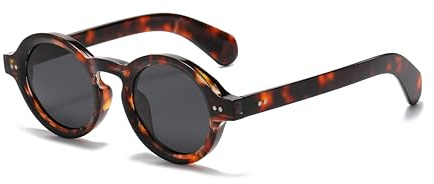 WDZAYXC Runde polarisierte Sonnenbrille mit dickem Rahmen für Herren und Damen