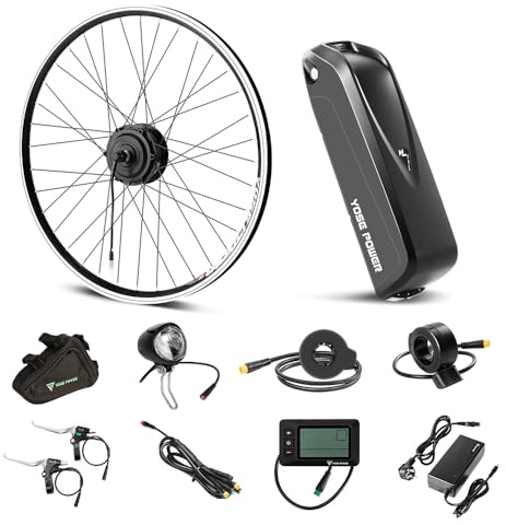 YOSE POWER Ebike Kit 36V250W 26 Frontmotor E-Bike Hub Umbausatz Integrierte Controller mit Hailong 36V 18Ah Akku