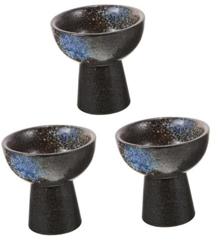 Eisschüssel, 3-teilig, Kelch, Keramik-Eisschüssel, dekorative Schüssel, Obstschale for die Küchentheke, Keramik-Dessertschale, Eisschüssel mit Fuß, Keramik
