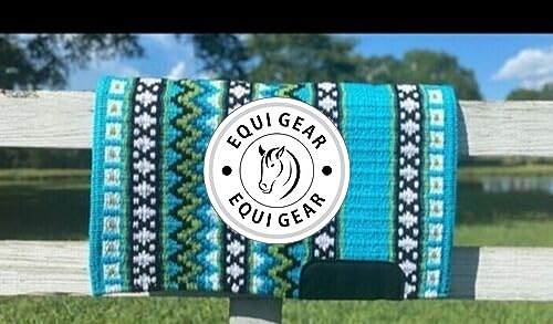 EQUIGEAR Western Show Horse Satteldecke aus neuseeländischer Wolle, Western-Design, handgefertigte Satteldecke, Wollpolster, Sensor Flex (Anpassung möglich) BA57 (36 x 42)