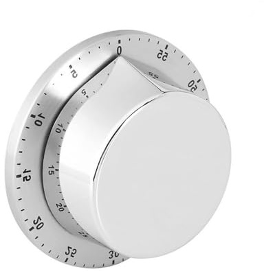 Kurzzeitmesser, Mechanischer Edelstahl Küchentimer bis 60 Minuten, Magnetischer Küchenuhr Keine Batterien für Küche und Lernen