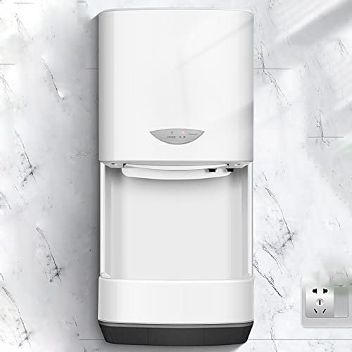 Asciugamani elettrico a parete, asciugamani automatici con serbatoio di scarico 1200 W, asciugamani con filtro HEPA, 5-30 secondi per asciugare, commerciale o domestico, bianco-A-52×24,8×19 cm