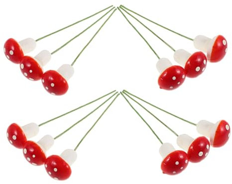 LIFKICH 12stücke Teiliges Kleine Pilz Weihnachtsbaumanhänger Rot Realistisches Design Handliches Deko-Ornament Für Baum Garten Und Party Xmas-hängedeko Für Haus Und Büro