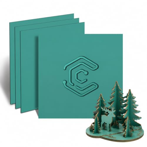 Creatorally Coloré Contreplaqué 3mm, Bois de Tilleul pour Gravure Laser 30x30 cm 4 Pièces, Coloré Contre Plaque pour Gravure et Découpe CNC, Plaque de Bois pour Bricolage, Pyrogravure (Vert)
