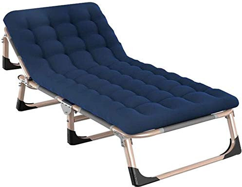 DRFGNF Liegen Garten Klappbar, Gartenliege Liegestuhl Klappliege Verstellbar Relax Sonnenliege Strandliege Tragbare Freizeitliege Für Camping Pool Strand - Blau