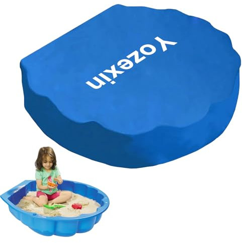 Yozexin Copertura per conchiglia di sabbia, 100 x 15 cm, rotonda, impermeabile, con coperchio, per conchiglie d'acqua e sabbia (blue)
