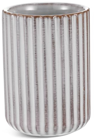 Hemobllo Taza De Café y Té De Cerámica 300 Ml, Color Blanco Pescado, Diseño Retro De Rayas, Vaso Delicado Para Oficina y Hogar, Resistente y Fácil De Limpiar