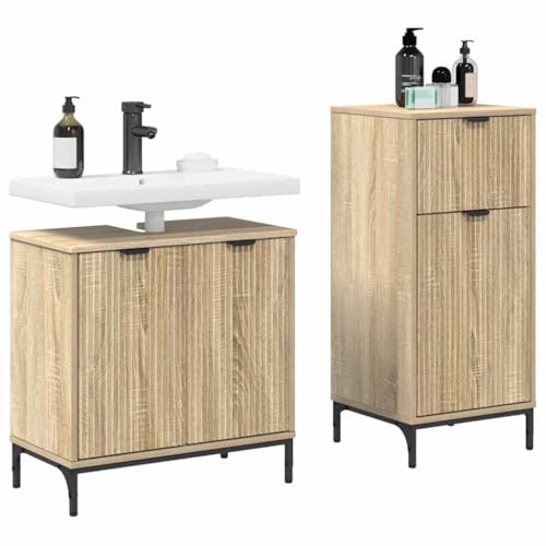 vidaXL Armadio da Bagno con lavandino, Moderne, Un Organizer Perfetto per la Tua casa, Un Set di mobili per Il Bagno, unità con cassetti, Il Massimo per Decorare Gli Interni