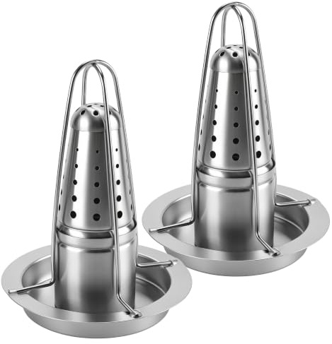 MUNGHOK Lot de 2 rôtissoire à poulet en acier inoxydable - Support rond pour four ou barbecue