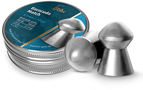 H&N Sport Baracuda Match Round Nose Pellets, .22 Caliber (5.52 mm) 200 Count