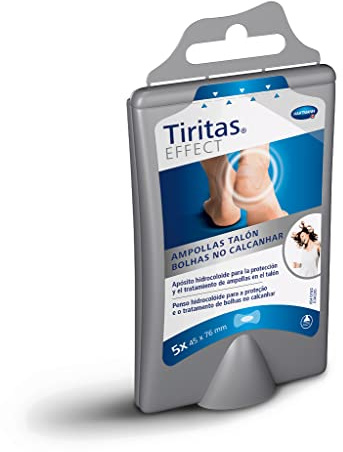 TIRITAS Effect Ampollas Talón: Apósitos Hidrocoloides; Tecnología Twin-Tec; Alivian la Fricción y la Presión; Transparentes y Discretos; 5 Unidades