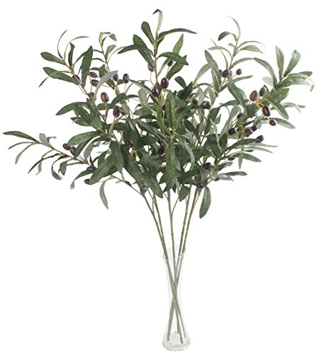 JAROWN Tallos de Rama de Olivo Artificial, 5 Unidades, 28 Pulgadas