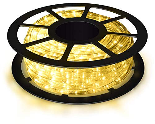 COSTWAY Tubo Luminoso a LED 10 m, 360 LED Lampadine Decorazioni per Interni ed Esterni, per Camere, Giardini, Natale, Matrimoni, Feste (Bianco caldo)