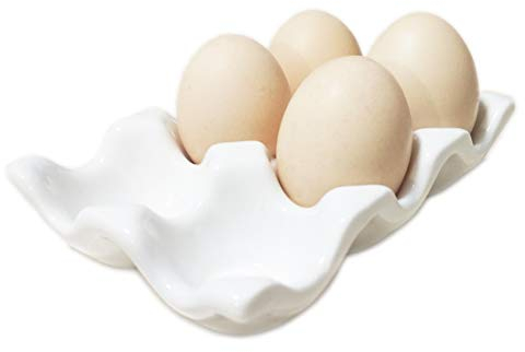 Komfami Support à œufs en porcelaine - Pour réfrigérateur - 6 œufs