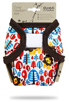 Petit Lulu Größe 1 PUL Überhose (2-6 kg) | Klett | Newborn Windelüberhose | Baby Regenbogen Windelhose | Waschbar & Wasserdicht | Stoffwindeln für Neugeborene (Dschungelkönig)