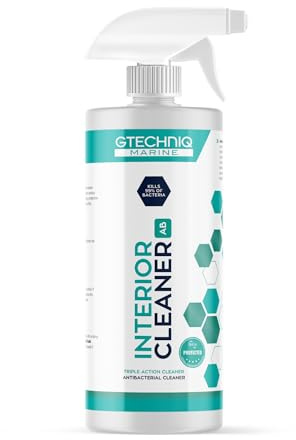 Gtechniq Marine Interior Cleaner for Hard and Soft Surfaces on Boat, Jet Ski and Yacht, Fabric Safe, Dirt Repellent Upholstery Cleaner, Leather Cleaner, Suede Cleaner and Alcantara Cleaner - 500ml | Removes and Repels Dirt & Grease, Traps & Absorbs Odours, Use on Hard or Soft Surfaces including Leather, Alcantara and More