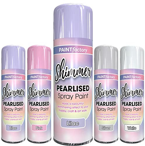 Classic Signature 1 x Pearlised Shimmer Lilac Spray Paint 400ml, Use Spray Paint in variety of colors White Pink Silver Lilac,Arts Crafts