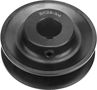 QWORK BK2834 V-Belt Pulley, 3/4 Bore, 2.95 OD Bored-to-Size V-Belt Sheave, Cast Iron, 1 Groove, 4L/A or 5L/B V-Belt