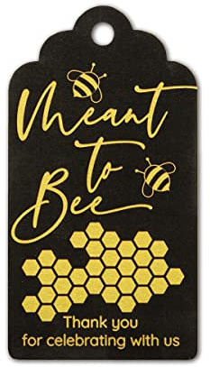 Summer-Ray Geschenkanhänger, 50 Stück, Schwarz mit Royale schimmerndem Gold, Meant to Bee
