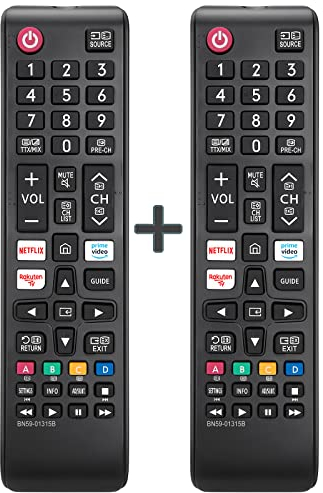 (2 Pack) Universal for Samsung Remote-Control Compatible with Samsung-Smart-TV LCD LED QLED UHD FHD HD TVs, Replacement Remote with Netflix/Prime Video Button