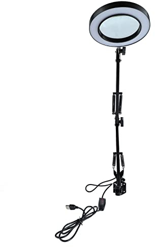 LED-Lupenlampe Mit Klemme, 2.200 Dimmbare, Superhelle Tageslicht-Lupe Mit Licht Und Ständer, Verstellbare Drehbare Arm-Lupenlampe Zum Lesen, Reparieren, Basteln