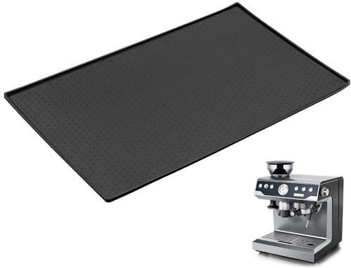 QWORK® Alfombrilla de silicona de 48 x 30 cm debajo de la máquina de café, base antideslizante para estabilizar la máquina de café - negro