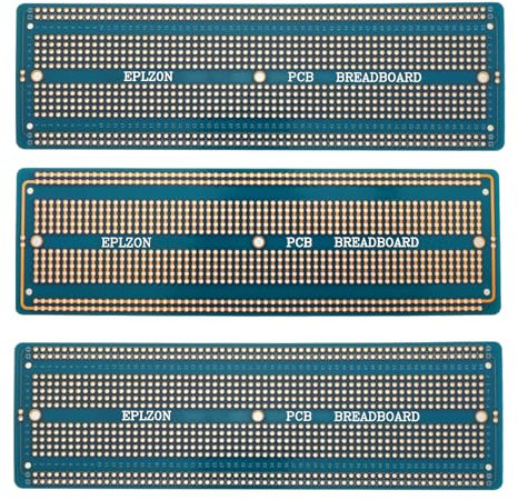 EPLZON 3Stück 6.8x2.05 Breadboard Lötbar Prototyp PCB Board Kit für Elektronik Projekte Kompatibel für DIY Lötkreise Projekte Prototyp Board,Blau