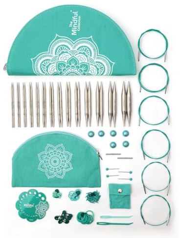 KnitPro Die Mindful Kollektion Affection Austauschbare Nadelspitzen Set 5 (13cm) I 14 Größen (3mm bis 12mm)