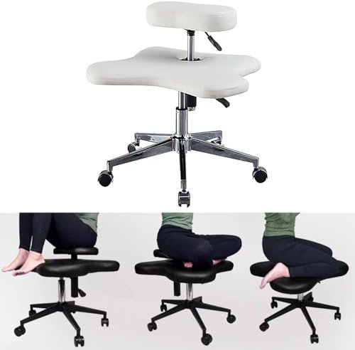 LULUMAIC Ergonomischer Kniestuhl, Stuhl mit gekreuzten Beinen, Meditationsstuhl mit Rollen, reduziert Rücken- und Nackenbelastung, für Zuhause und Büro (Einheitsgröße)