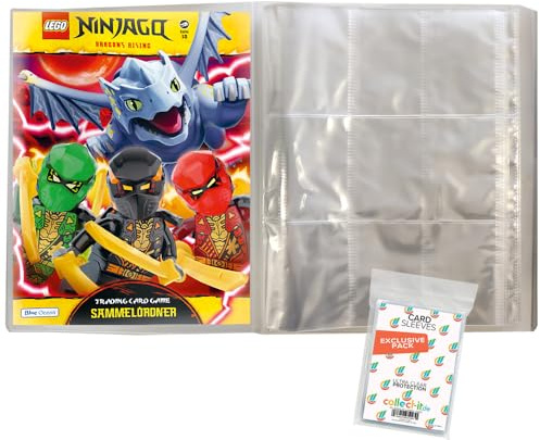 Bundle mit LEGO Ninjago Serie 10 BLUTMOND (2025) Trading Cards - 1 Leere Sammelmappe + Exklusive Collect-it Hüllen