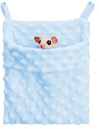 DONGKER Sacco a Pelo per Piccoli Animali, Letto per Criceti con 2 Ganci, Nido Amaca Caldo per Petauri dello Zucchero, Porcellini India, Furetti, Ratti, Ricci