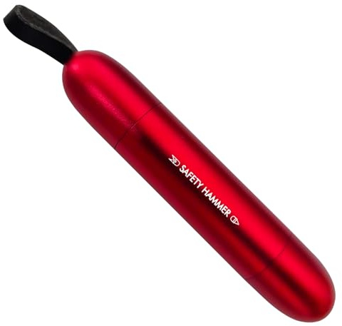 RYHHH Brise Vitre Coupe Ceinture,Mini Marteau Brise Vitre,2 en 1 Coupe Ceinture Brise Vitre, Outil De Sécurité pour Voiture, pour Voitures Particulières, Autobus Et Aux Taxis(Rouge, 1 Pièce)