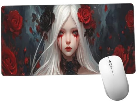 Rojo Alfombrilla Ratón 1400x600x3mm Alfombrilla Raton XXL Grande con Base de Goma Antideslizante, Lavable, Accesorios Gaming Belleza, Ordenador Gamer Regalos, Mouse Pad Gaming Mejora La Velocida Y198