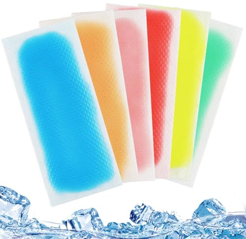 24 Piezas Bolsa Gel Frio,Parches de Gel Refrescante,Parches de Gel de Enfriamiento, Parche Refrescante,Parche de Enfriamiento,Parches de Refrigeración de Fiebre,Gel Parches Calor Frío,Alivia la Fatiga