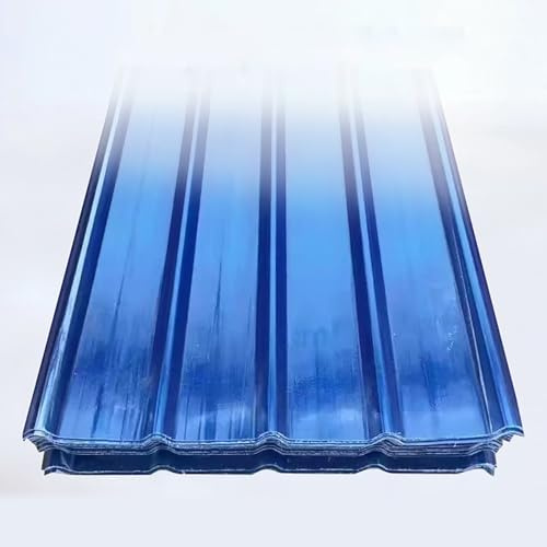 CVERTHAF Corrugated Plastic Sheet, Blue Polycarbonate Roofing Sheet, 1.5mm 5pcs Roofing Material, Corrugated Roof Panel,Roofing Panel For Storage Shed Garage Canopy Greenhouse Replacing(35 * 20in)